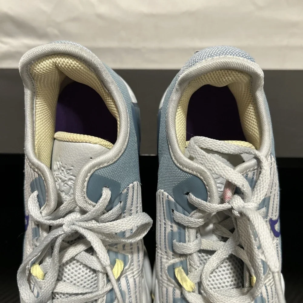 Nike Basketball Shoes Youth Size 3Y Kids Blue White‎ Yellow DD0424-412 Sneakers